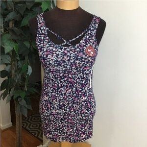SO Floral 2-Way Tank Top Navy Multi Size Large
